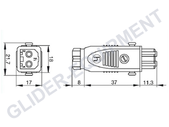 Hirschmann STAK 2P kabelconnector female [930621106]
